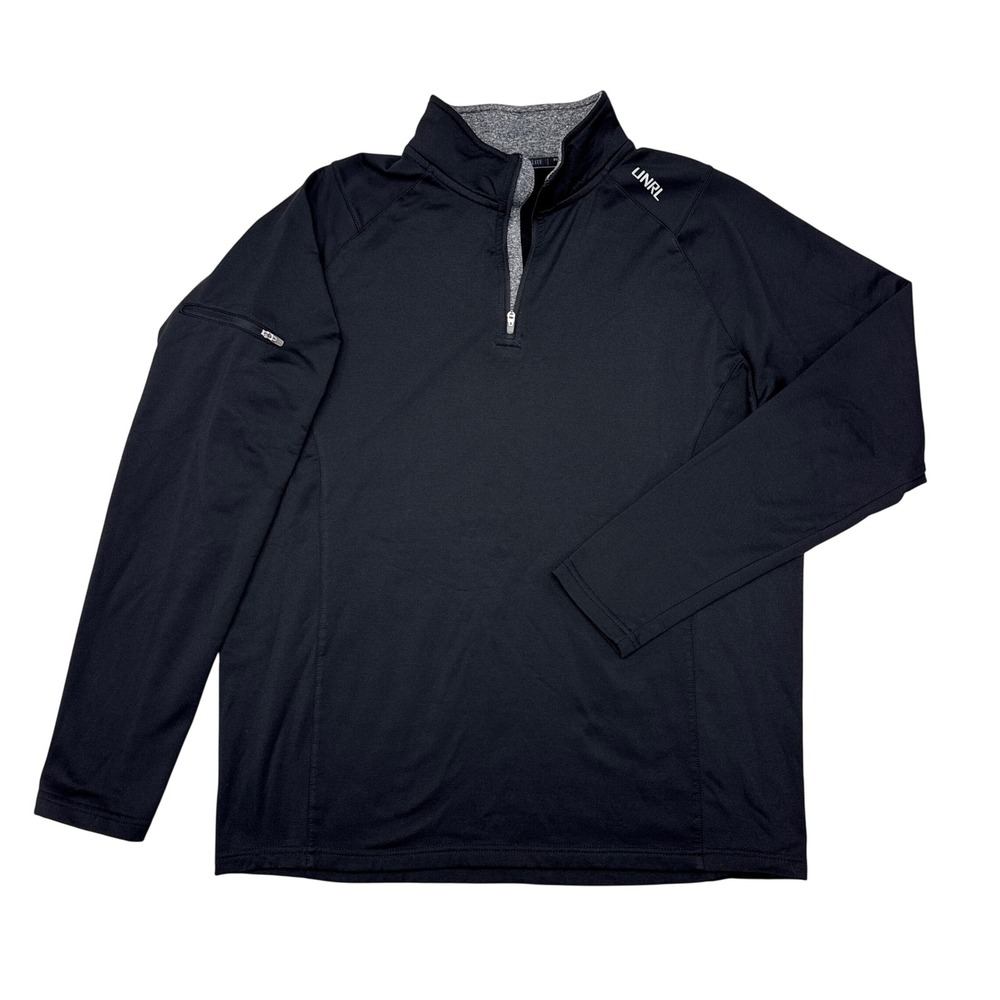 UNRL Elite Quarter Zip Pullover Mens Size Large Black Stretch Performance Active
